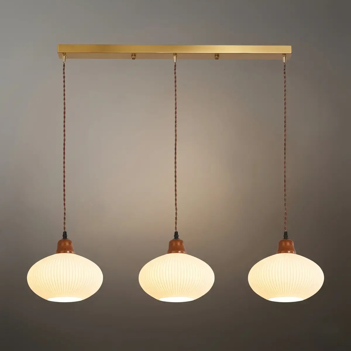 Contemporary Dome Pendant Light – Metal & Ceramic White